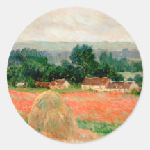 Meule de foin chez Giverny, Claude Monet Adhésifs Ronds