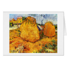 Meules de foin en Provence par Van Gogh. Carte De Vœux