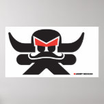 Mexicain fâché - noir sur le blanc poster