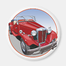MG rouge TD Magnets Pour Réfrigérateur