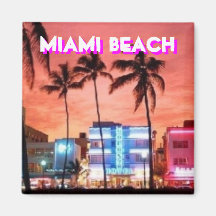 Miami Beach, la Floride Magnets Pour Réfrigérateur