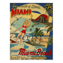 Miami Beach vintage, la Floride, Etats-Unis - Cartes Postales