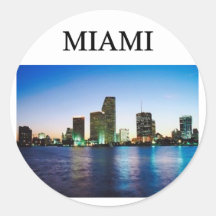 MIAMI la Floride Adhésif Rond
