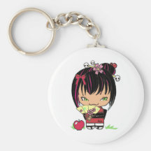 Miao effrayant mignon - poupée gothique de kokeshi porte-clefs
