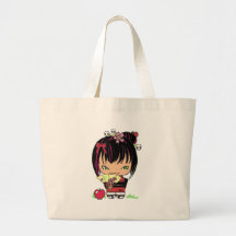 Miao effrayant mignon - poupée gothique de kokeshi sacs en toile