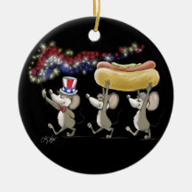 Mic, Mac And Moe's 4th Of July Night Picnic Christmas Ornament