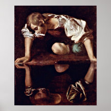 Michaël Angelo Merisi DA Caravaggio - narcisse Affiches