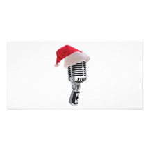 microphone de père Noël Carte Avec Photo
