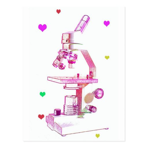 Microscope pour des filles cartes postales