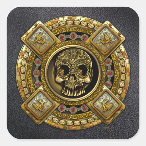 Mictlantecuhtli Dieu aztèque de la mort Sticker Carré Zazzle