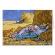 Midi, ou la sièste, après millet, 1890 cartes de vœux