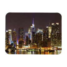 Midtown Manhattan vu du New Jersey de Weehawken Magnets En Rectangle