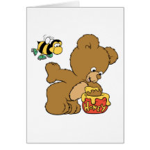 Miel de vol d'ours drôle carte de vœux