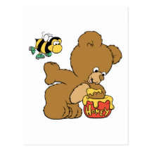 Miel de vol d'ours drôle cartes postales