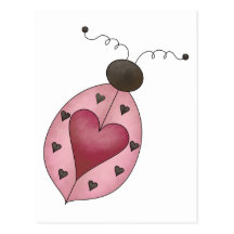 Mignon comme insecte · Coccinelle rose Cartes Postales