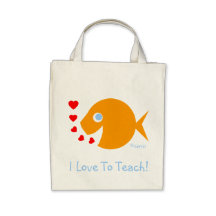 Mignon "j'aime enseigner" le cartable du professeu sac de toile