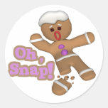 mignon oh, biscuit instantané de bonhomme en pain  autocollants