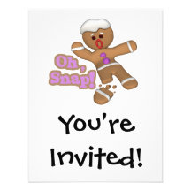 mignon oh, biscuit instantané de bonhomme en pain  invitation personnalisée