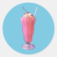 Milkshake de fraise autocollant