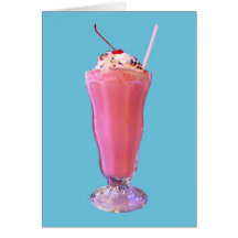 Milkshake de fraise carte de vœux