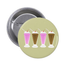 Milkshakes de chocolat et de fraise badge avec épingle