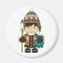 Mini aimant mignon de pêcheur d'Inuit