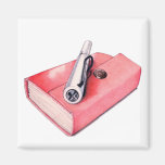 Mini aimant rouge de carnet à dessins