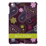 Mini caisse personnalisée d'iPad floral pourpre de