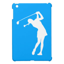 Mini cas d'iPad bleu de Madame Golfer