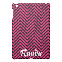 Mini cas d'iPad rose et noir de Chevron coques mini ipad