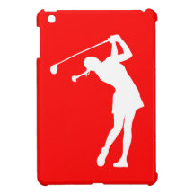 Mini cas d'iPad rouge de Madame Golfer