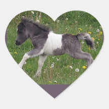Mini cheval autocollant en cœur