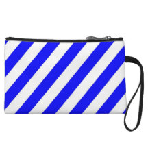Mini embrayage de rayure bleue et blanche anse