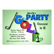 Miniature Golf Party Personalized Announcement