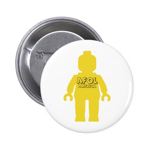 Minifig avec le slogan d'AFOL Amérique Badges Avec Agrafe