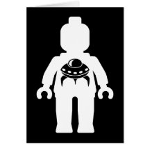 Minifig blanc avec le logo de vaisseau spatial cartes