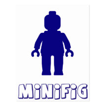 Minifig [bleu-foncé] customisent par mon Minifig Carte Postale