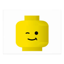 Minifig clignant de l'oeil la tête carte postale