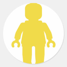 Minifig [grand jaune] customisent par mon Minifig Autocollants Ronds