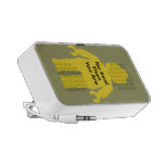 Minifig jaune avec "PAS VRAI QUE VOUS SONT" slogan Haut-parleurs Ordinateur Portable