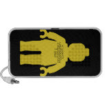 Minifig jaune "JE BRIQUE DONC JE SUIS" slogan Haut-parleurs iPod