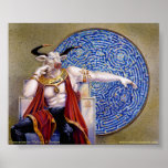 Minotaur avec la copie de mosaïque affiche