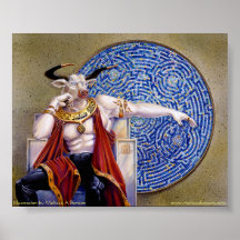 Minotaur avec la copie de mosaïque affiche