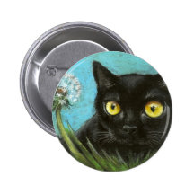 Minou noir badge avec épingle