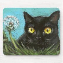 Minou noir tapis de souris