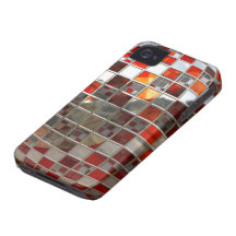 Miroirs rouges et argentés de boule de disco coque iPhone 4 Case-Mate