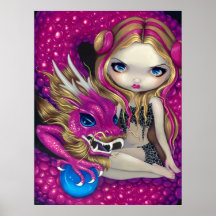 Miroiter la copie féerique d'art d'imaginaire rose posters