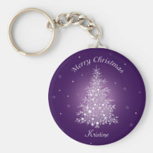 Miroiter l'arbre de Noël d'améthyste Keychain Porte-clef