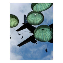 Mission de masse de saut, parachutes, l'armée amér carte postale