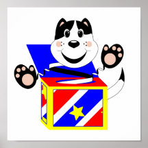 Mitaines de chat de Skrunchkin dans la boîte color Affiches